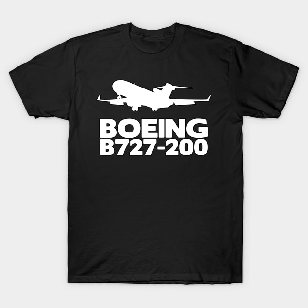 Boeing B727-200 Silhouette Print (White) T-Shirt by TheArtofFlying